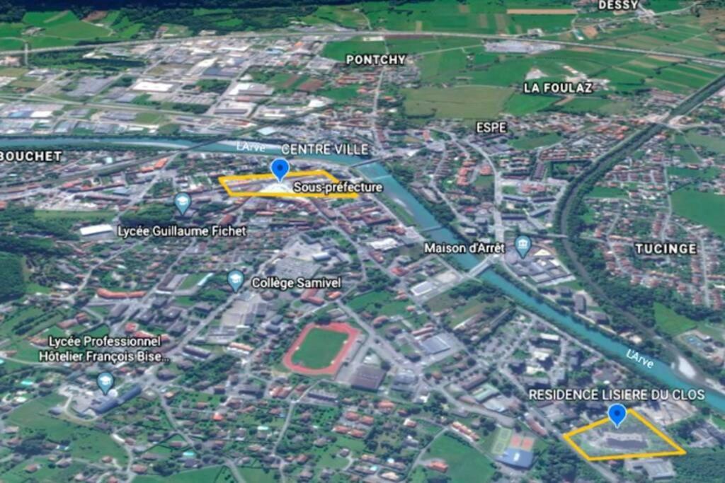 Le Calme A 5 Mn Du Centre Ville - La Lisiere T2 بونفيل المظهر الخارجي الصورة